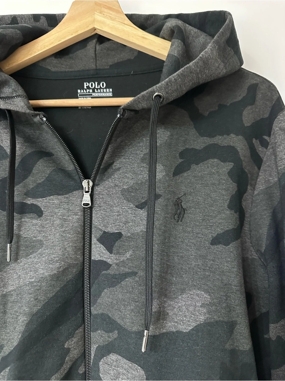 Polo by Ralph Lauren Men’s Gray Camo Zip-Up Hoodie